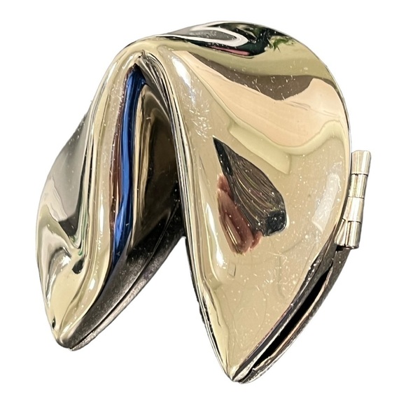 Chrome hinged fortune cookie trinket box. - Picture 6 of 8